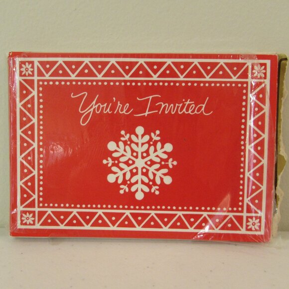 Vintage Hallmark Snowflake Invitations - Pack of 8 - Picture 1 of 10